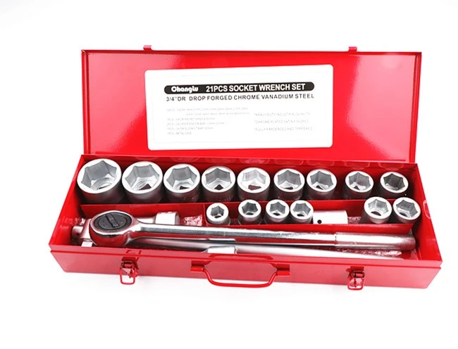 21pcs Iron Box Heavy Socket Set